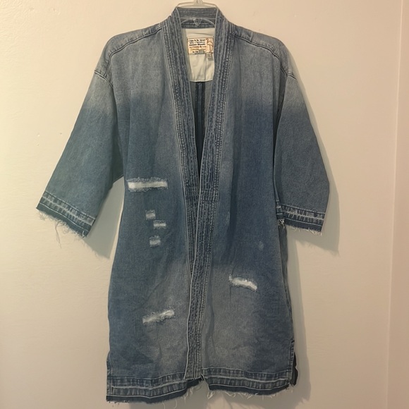 Free People x Sandrine Rose Denim Kimono New NWOT - Picture 8 of 12